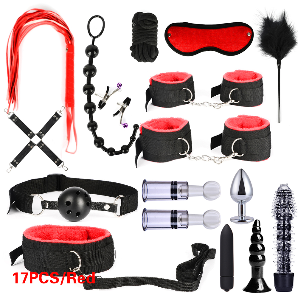 Sex Bondage BDSM Leather Restraints Adult Sex Toys Fetish Game Tool 26/17/15/13/10/7pcs Pack