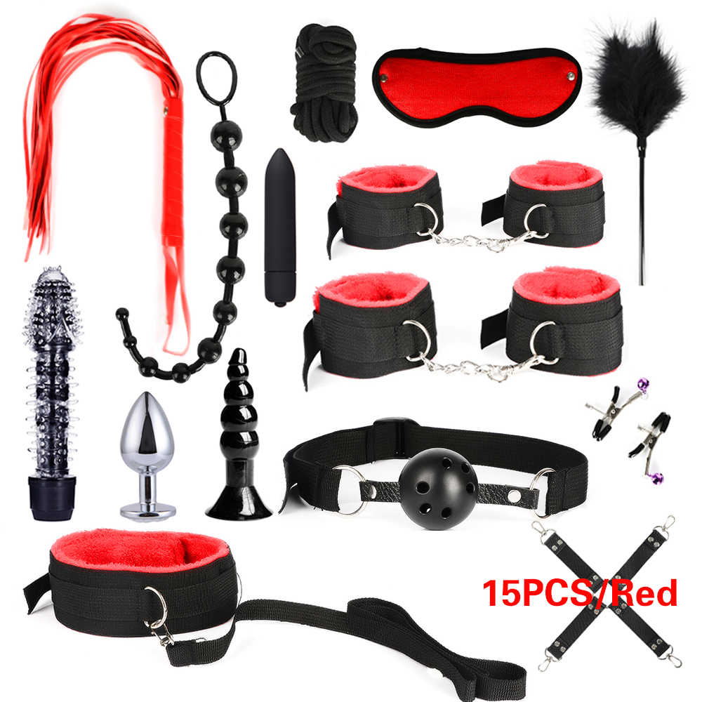 Sex Bondage BDSM Leather Restraints Adult Sex Toys Fetish Game Tool 26/17/15/13/10/7pcs Pack
