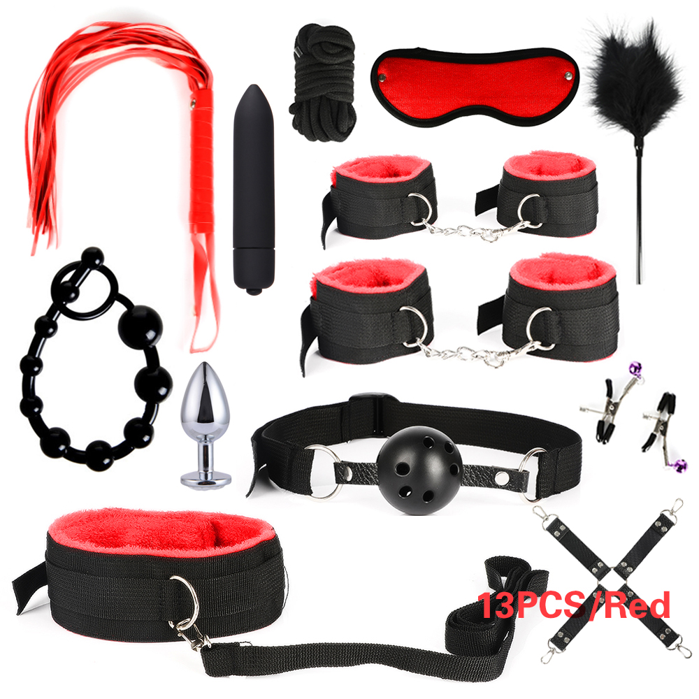 Sex Bondage BDSM Leather Restraints Adult Sex Toys Fetish Game Tool 26/17/15/13/10/7pcs Pack