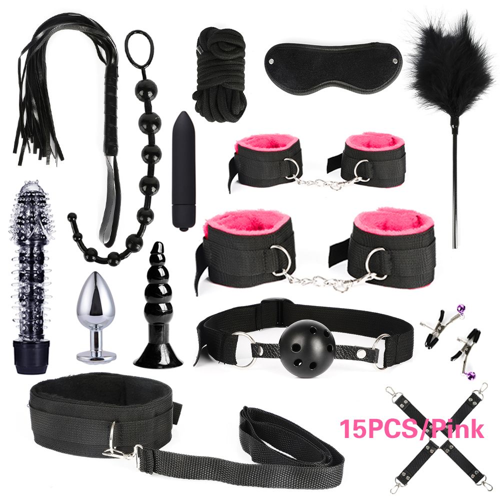 Sex Bondage BDSM Leather Restraints Adult Sex Toys Fetish Game Tool 26/17/15/13/10/7pcs Pack