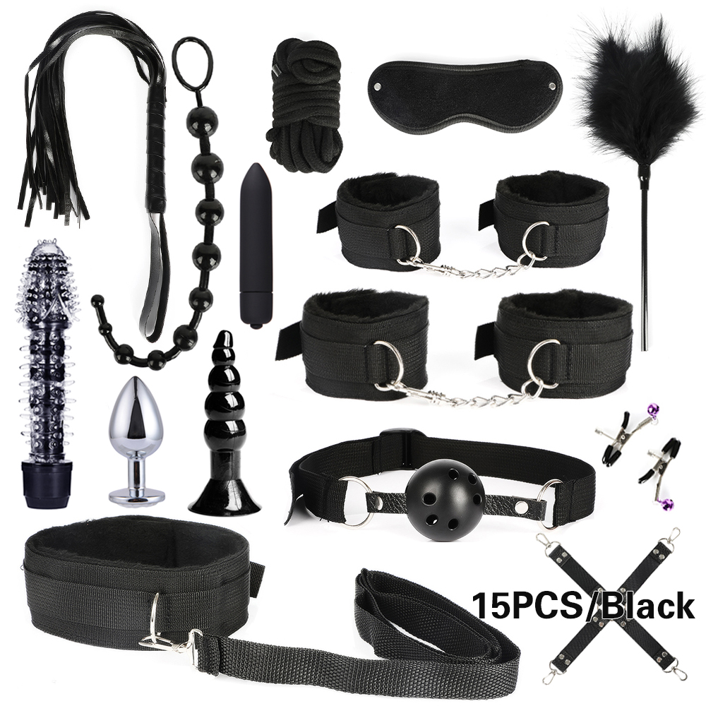 Sex Bondage BDSM Leather Restraints Adult Sex Toys Fetish Game Tool 26/17/15/13/10/7pcs Pack