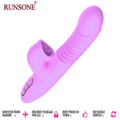 Women Thrusting G-spot Vibrator Licking Clitoris Heating Dildo USB Rechargeable Waterproof Adult Sex Toys Valentine Gift for Girlfriend Wife purple as picture
