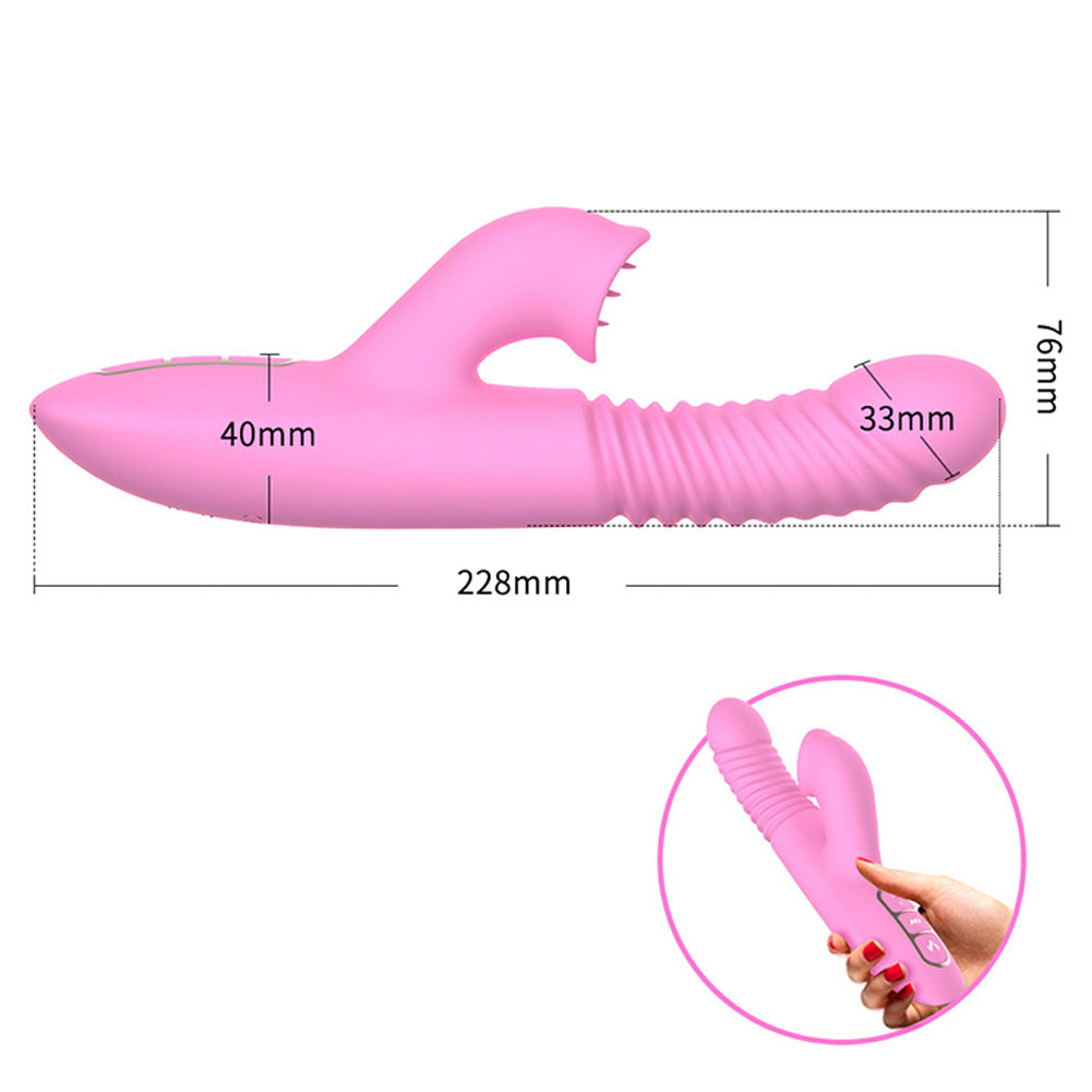Women Thrusting G-spot Vibrator Licking Clitoris Heating Dildo USB Rechargeable Clit Vaginal Stimulator Waterproof Adult Sex Toys Valentine Gift for Girlfriend Wife