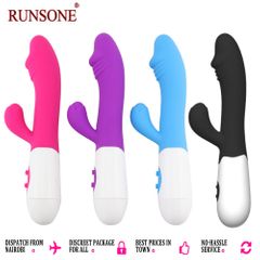 Upgraded Vibrator Powerful G Spot Silicone Dildo Vagina Clit Stimulator Adult Sex Toys for Women Blue Normal