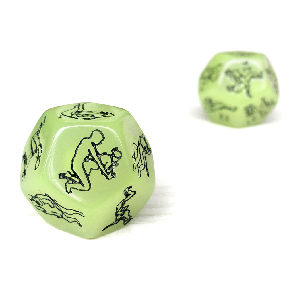4pcs Pack Glow Sex Dice 12-sided Adult Game Lover Positions Gag Love Sex Toys Gift for Couples
