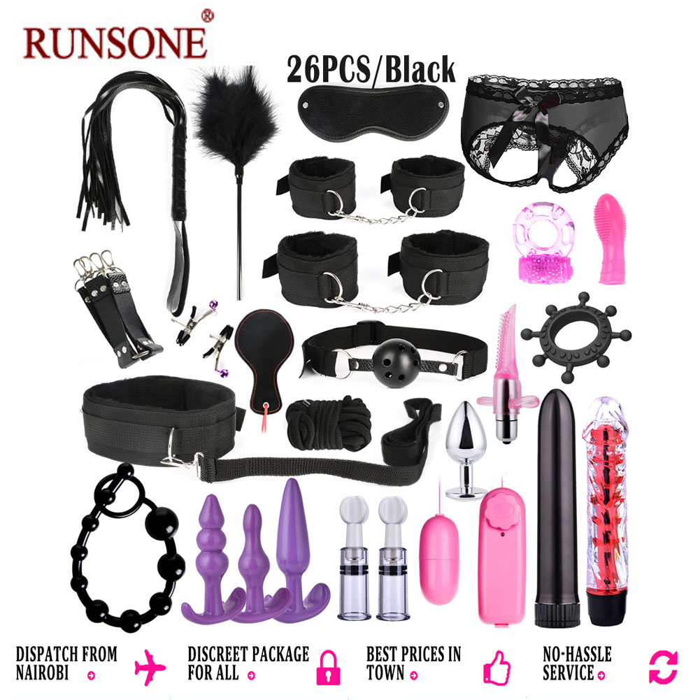26pcs Pack Sex Restraints BDSM Leather Bondage Adult Sex Toys Fetish SM Role Play Game Tool for Women Couple