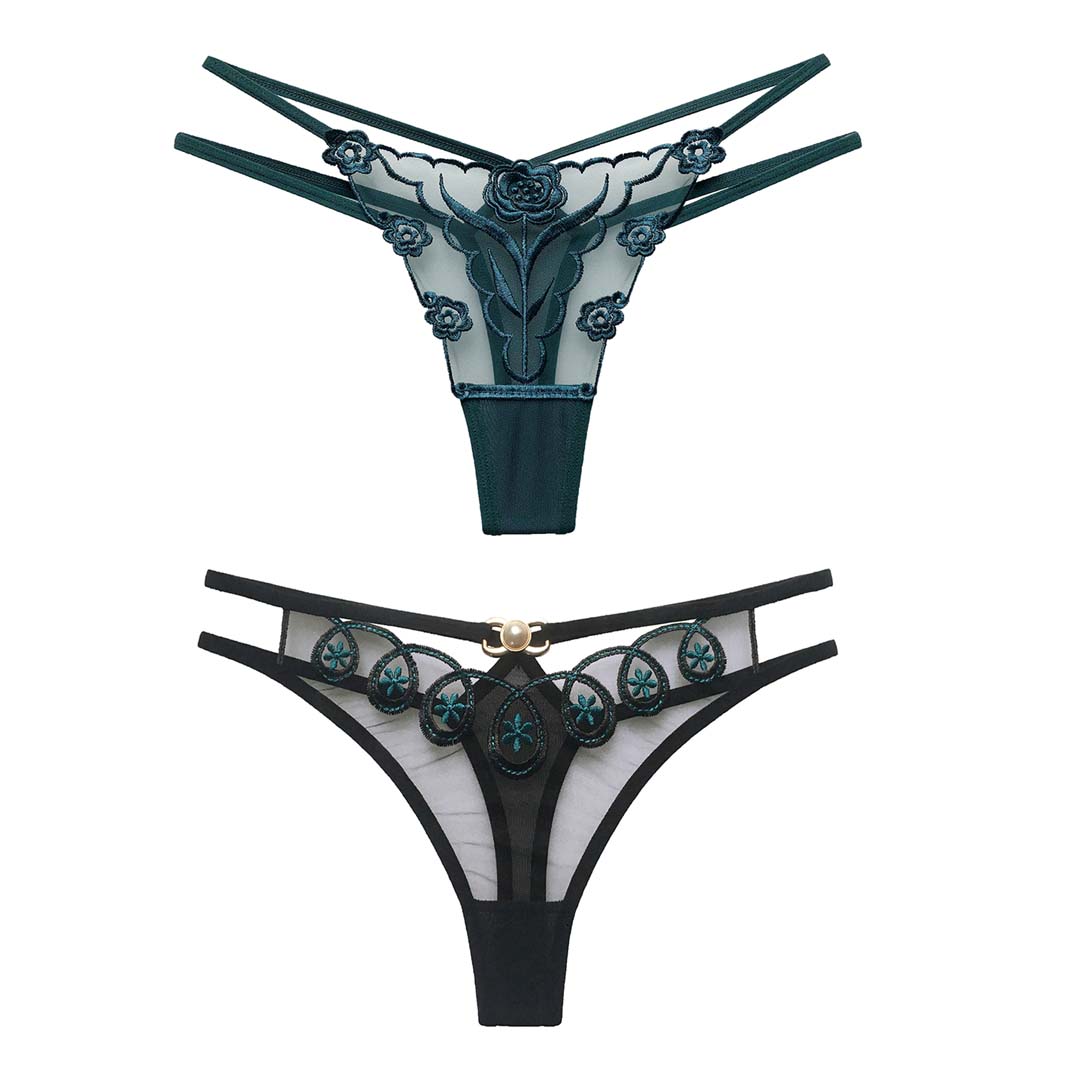 Women&apos;s 2 Styles Pack Cute Lingerie Thong Underwear G-String Panties Gift For Girlfriend