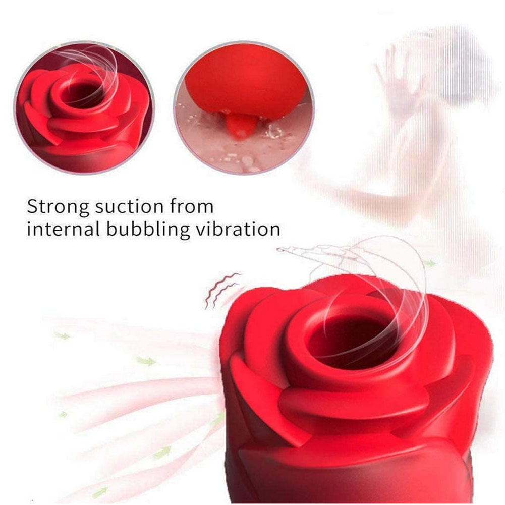 Rose Sucking Vibrator Clit Licking Tongue Powerful Rechargeable Adult Compact Masturbator Sex Toys Perfect Gift For Women Wife Girlfriend Couples