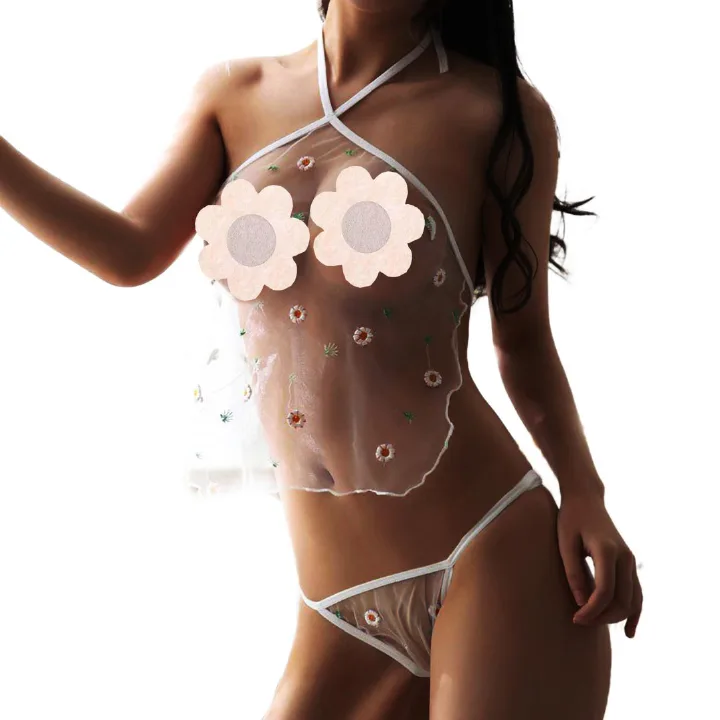 Women's Sexy Halter Sleepwear Lingerie Bodysuit Teddies G-String Backless Babydoll See-through Clothing Dresses Gifts for Girlfriend Wife