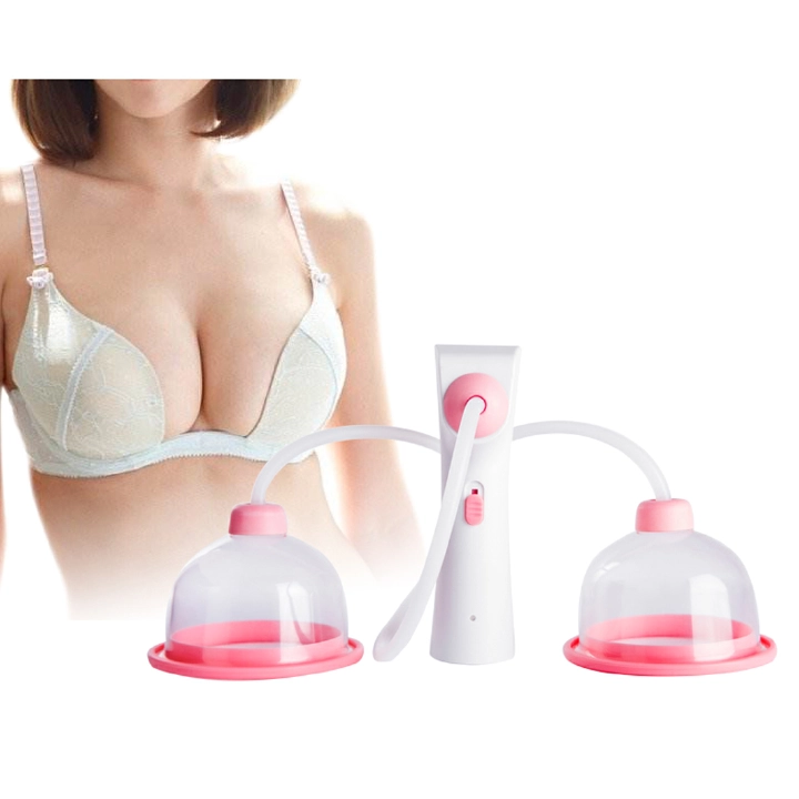 Breast Enlargement Pump Double Cups Massager Electric Machine Rechargeable Chest Heal Care Bust Lift Up Size Vacuum Enhancer for Women with Cup ABC