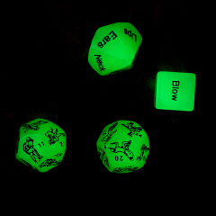 4pcs Pack Glow Sex Dice 12-sided Adult Game Lover Positions Gag Love Sex Toys Gift for Couples