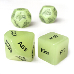 4pcs Pack Glow Sex Dice 12-sided Adult Game Lover Positions Gag Love Sex Toys Gift for Couples