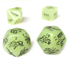 4pcs Pack Glow Sex Dice 12-sided Adult Game Lover Positions Gag Love Sex Toys Gift for Couples