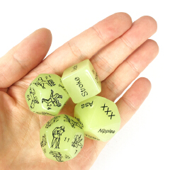 4pcs Pack Glow Sex Dice 12-sided Adult Game Lover Positions Gag Love Sex Toys Gift for Couples