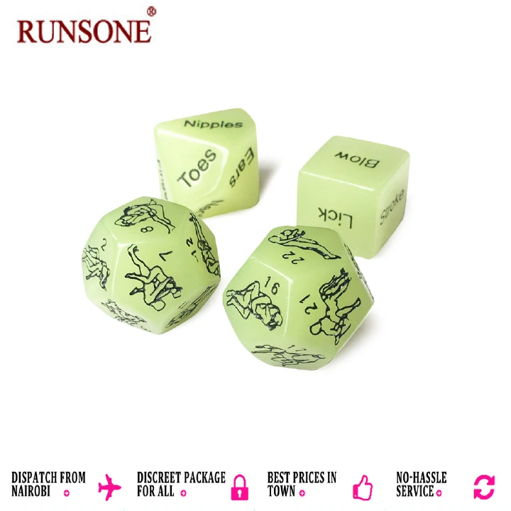 4pcs Pack Glow Sex Dice 12-sided Adult Game Lover Positions Gag Love Sex Toys Gift for Couples
