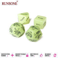 4pcs Pack Glow Sex Dice 12-sided Adult Game Lover Positions Gag Love Sex Toys Gift for Couples