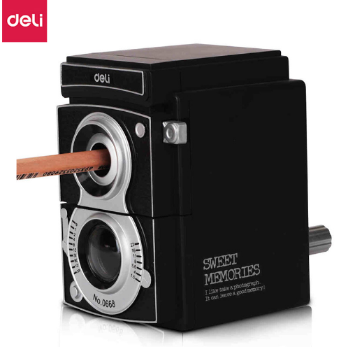 Deli 0668 Sharpener Vintage Camera Pencil Sharpener Creative Hand Pencil Sharpener Student Gift