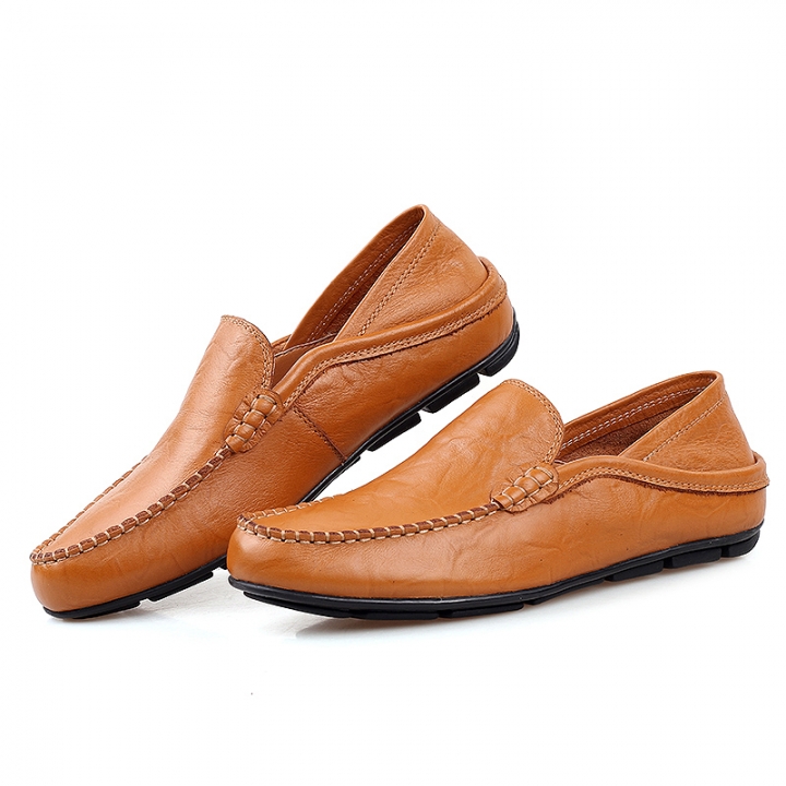 Luxury Casual Leather Shoes Men Loafers Wedding Genuine Leather Flat Shoes Business Driving Shoes