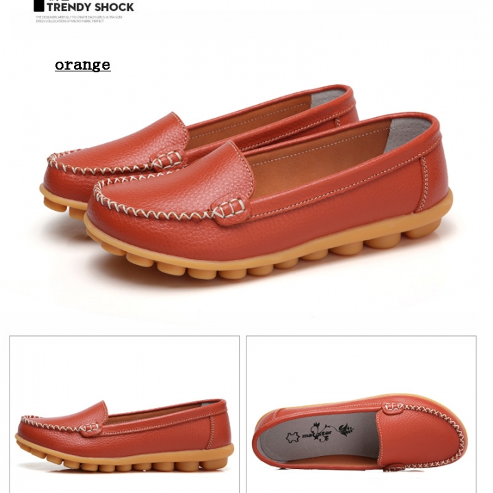 Fashion Women Cow Split Soft Sole Genuine Leather Shoes Platform Casual Leisure Nurse Peas Shoes