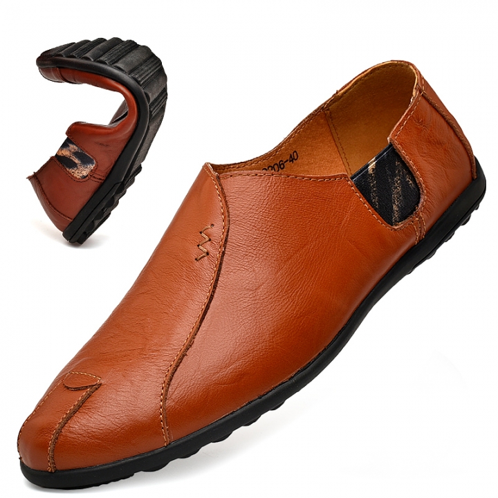 Gentleman Casual Loafers Business Driving Moccasins Slip on Genuine Leather Men Walking Shoes