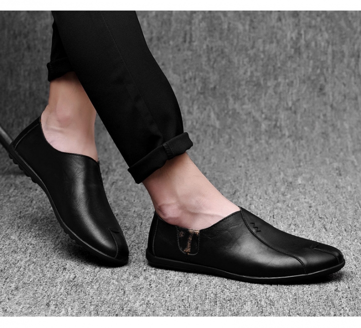 Gentleman Casual Loafers Business Driving Moccasins Slip on Genuine Leather Men Walking Shoes