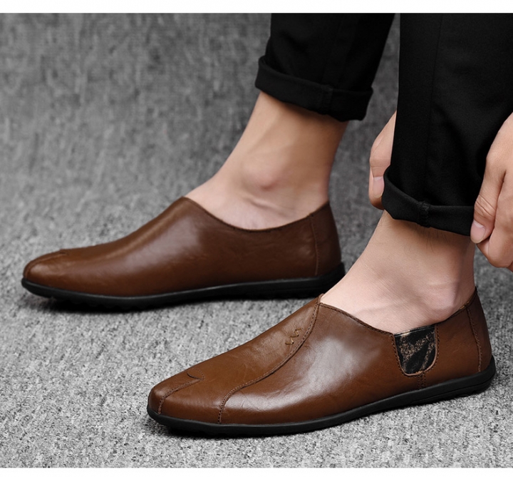 Gentleman Casual Loafers Business Driving Moccasins Slip on Genuine Leather Men Walking Shoes