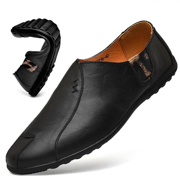 Gentleman Casual Loafers Business Driving Moccasins Slip on Genuine Leather Men Walking Shoes