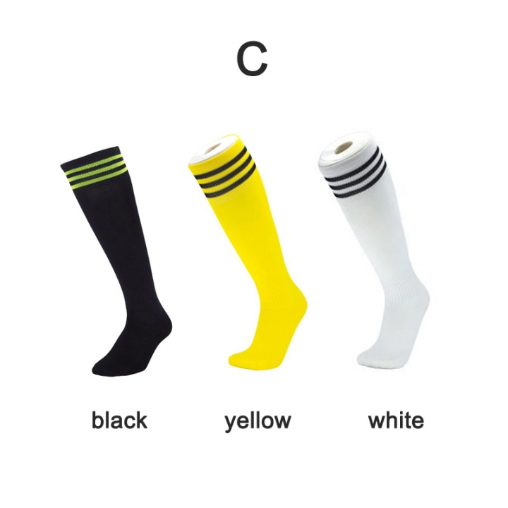 3pairs Men Thin Three Bars Football Socks Kids Spring Cotton Sport Socks Adult Knee Stripe Stockings