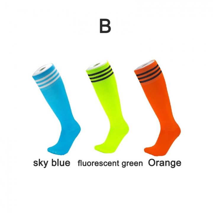 3pairs Men Thin Three Bars Football Socks Kids Spring Cotton Sport Socks Adult Knee Stripe Stockings