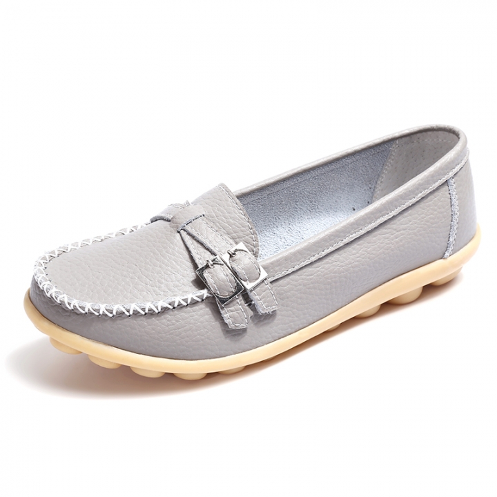 Women Leather Shoes Spring Comfortable Leisure Shoes Non-slip Soft Lady Flat Loafers Plus Size Shoes