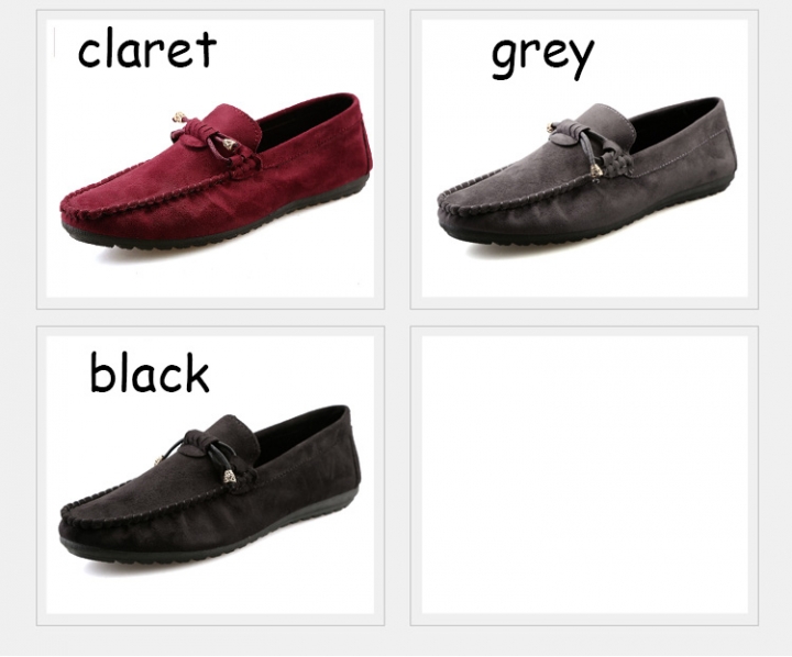 Men Business Suede Leather Shoes Comfortable Leisure Loafers Casual Driving Leather Peas Shoes