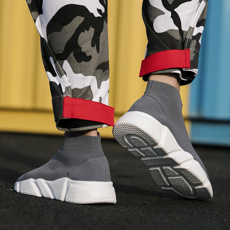 Men Fashion Leisure Sock Shoes Plus Size Women Breathable Mesh Sport Shoes Non-slip Casual Sneakers