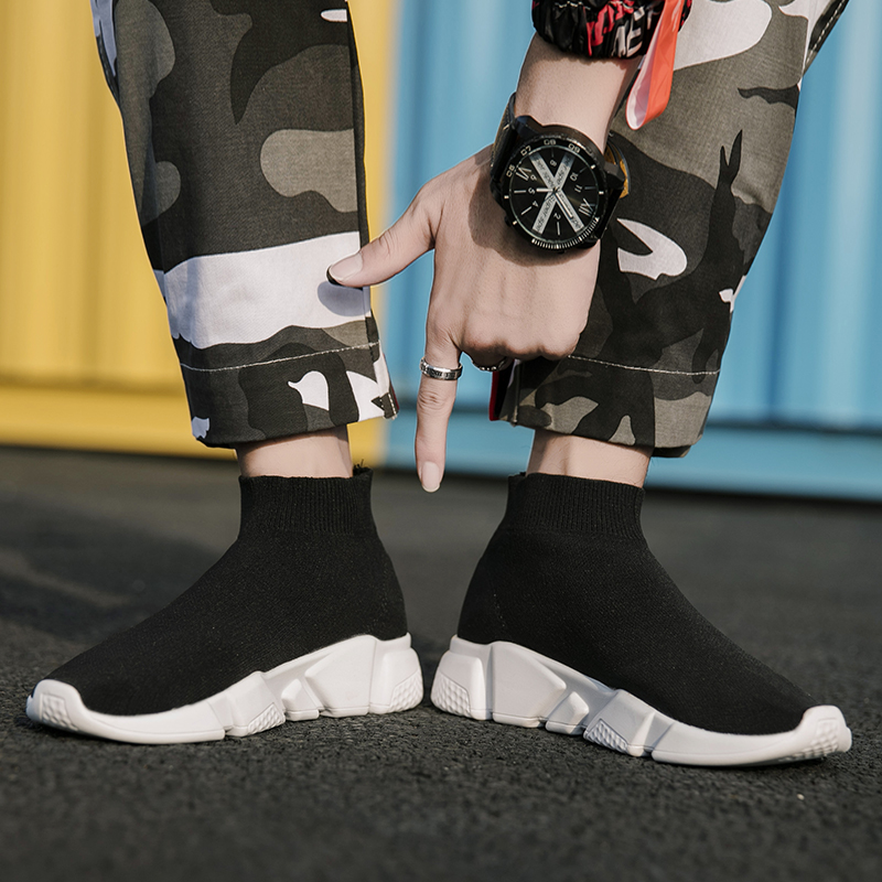 Men Fashion Leisure Sock Shoes Plus Size Women Breathable Mesh Sport Shoes Non-slip Casual Sneakers