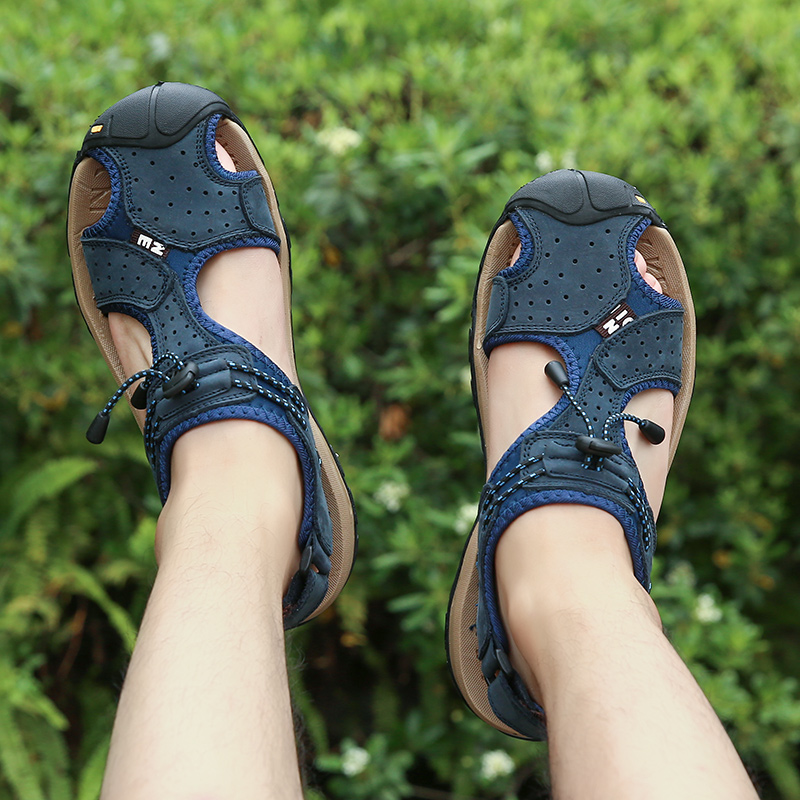 Men Fashion Leisure Leather Sandals Plus Size Trekking Waterproof Sport Shoes Climbing Sandals