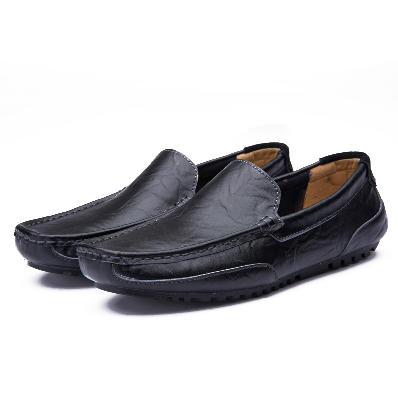 Men Genuine Leather Formal Shoes Casual Work Loafers Comfortable Breathable Peas Shoes