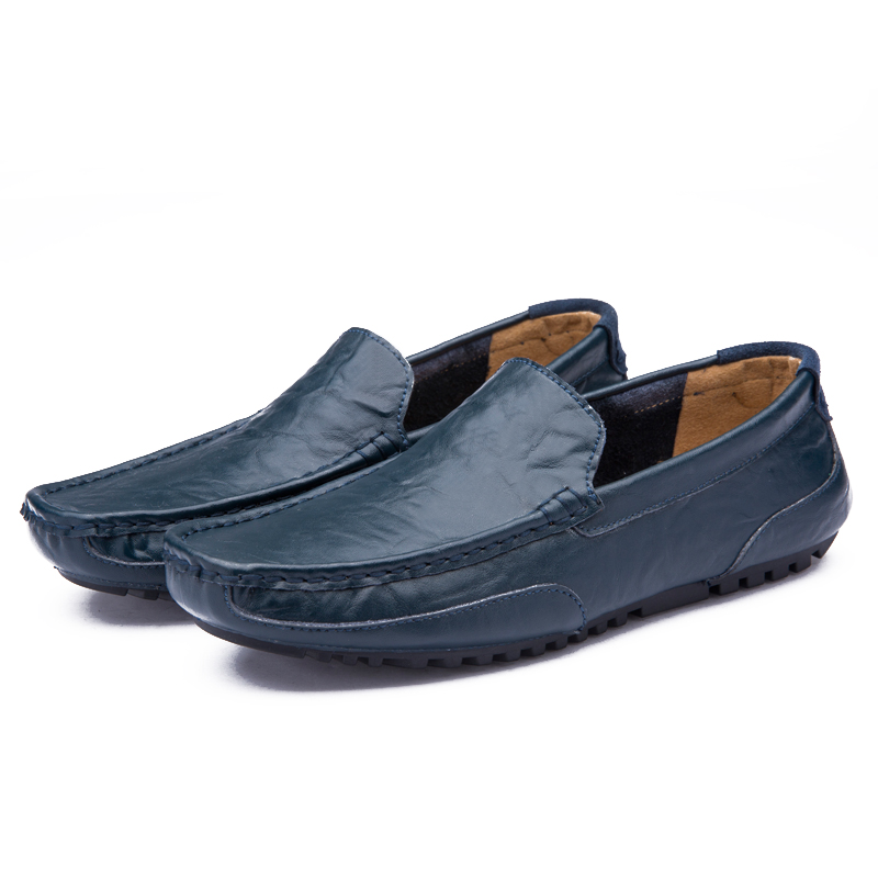 Men Genuine Leather Formal Shoes Casual Work Loafers Comfortable Breathable Peas Shoes