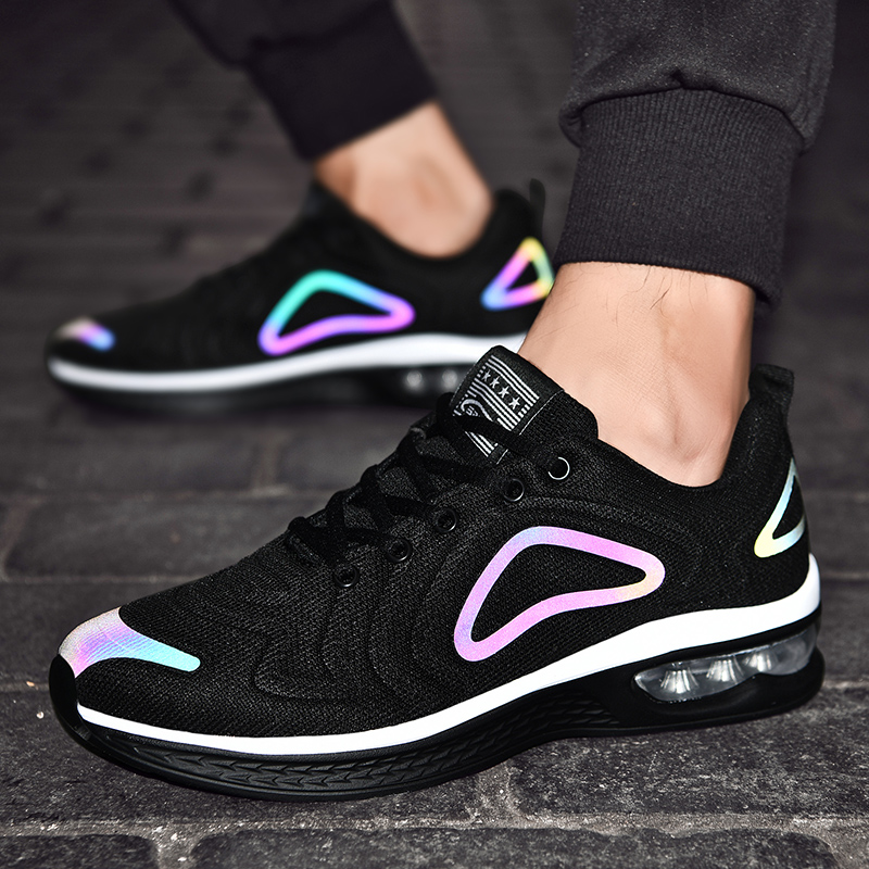 Fashion Men Air Cushion Eye Sport Shoes Fluorescent Eye Breathable Running Shoes Leisure Sneakers