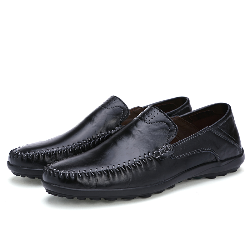 Men Leisure Leather Peas Shoes Plus Size Casual Work Shoes Formal Soft Wearable Loafers Shoes