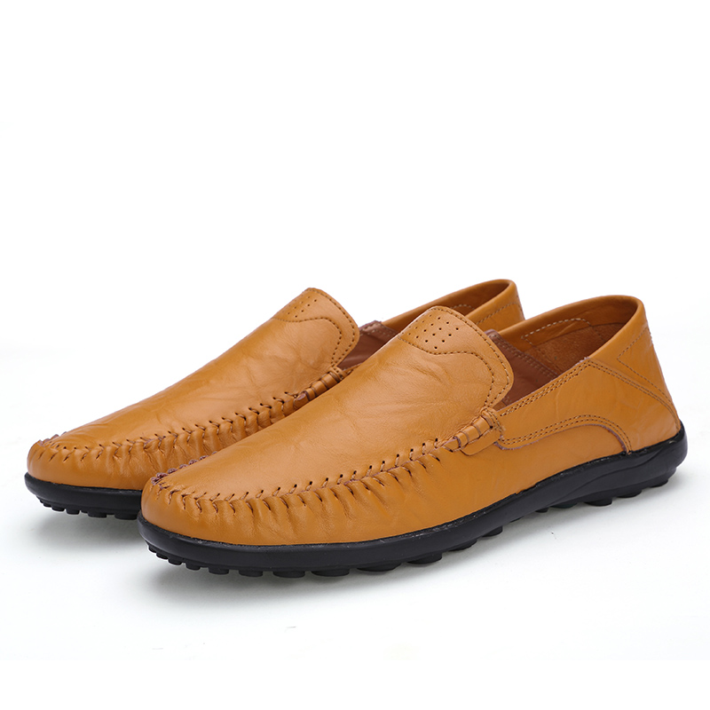 Men Leisure Leather Peas Shoes Plus Size Casual Work Shoes Formal Soft Wearable Loafers Shoes