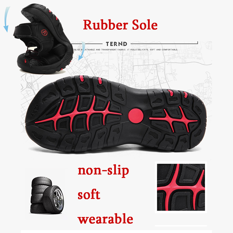Casual Men Leather Sandals Plus Size Breathable Beach Slippers Outdoor Climbing Shoes Sandals
