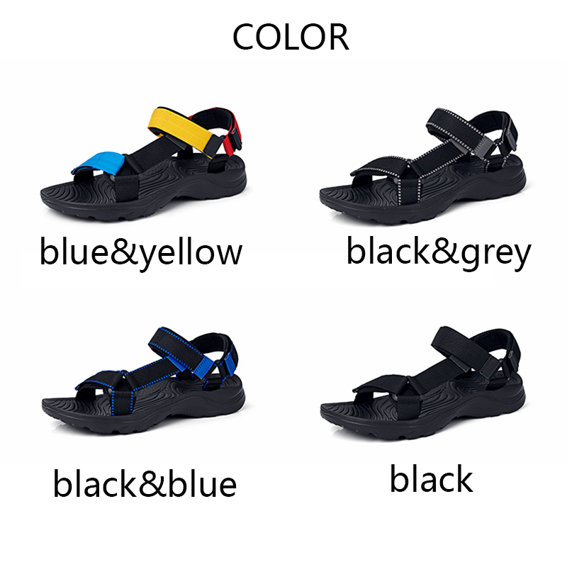 Men Breathable Canvas Sandals Casual Black Sport Shoes Plus Size Leisure Slippers Beach Sandals