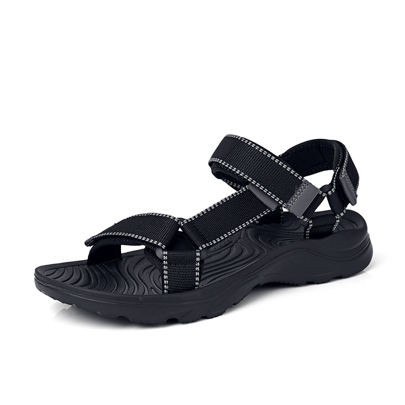 Men Breathable Canvas Sandals Casual Black Sport Shoes Plus Size Leisure Slippers Beach Sandals
