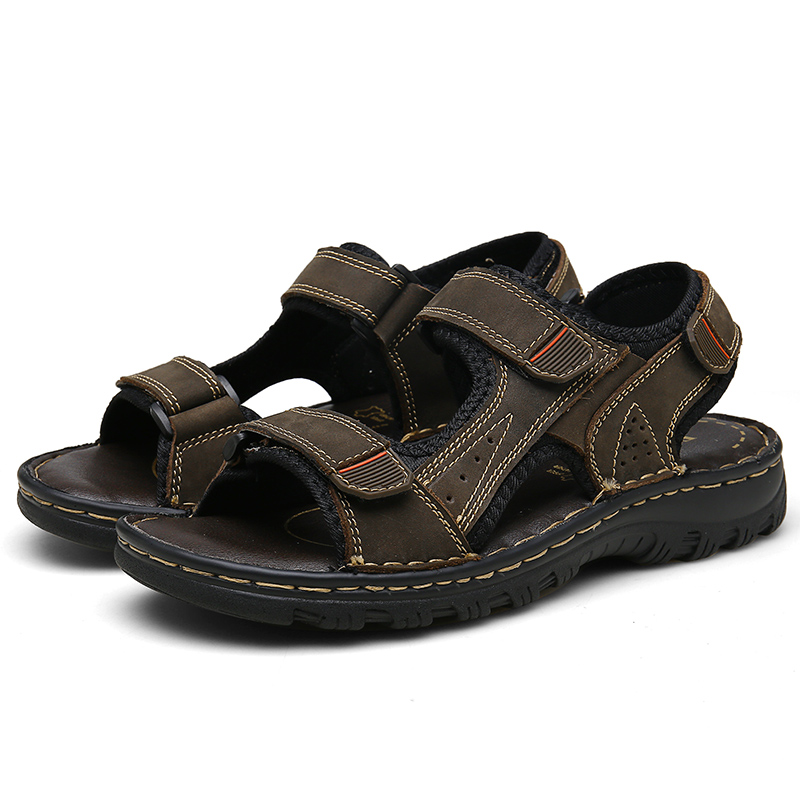 Men Genuine Leather Sandals Casual Outdoor Wearable Sport Shoes Plus Size Beach Slippers Sandals