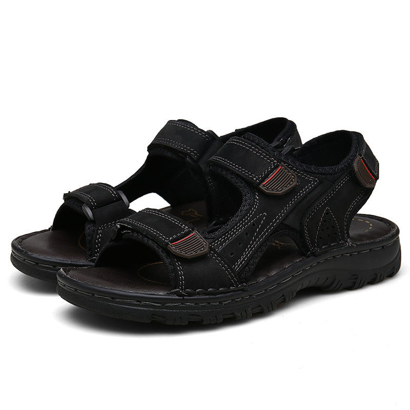 Men Genuine Leather Sandals Casual Outdoor Wearable Sport Shoes Plus Size Beach Slippers Sandals
