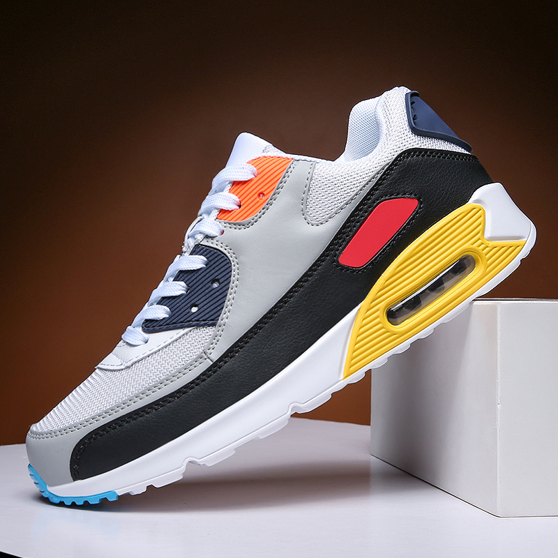 Men Air Cushion Sneakers Women MAX90 Running Shoes Plus Size Breathable Mesh Sport Shoes Soft Shoes