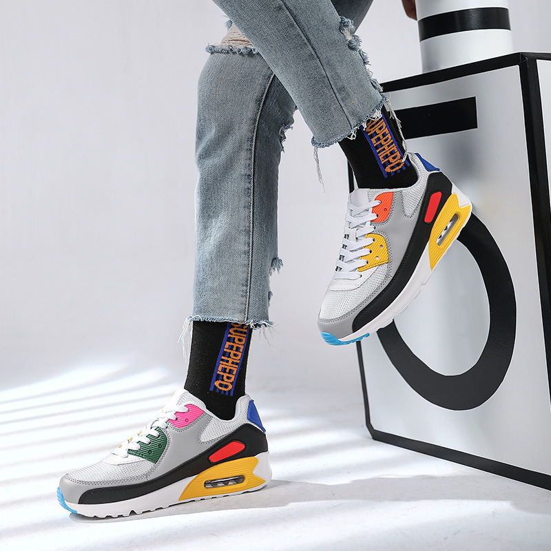 Men Air Cushion Sneakers Women MAX90 Running Shoes Plus Size Breathable Mesh Sport Shoes Soft Shoes