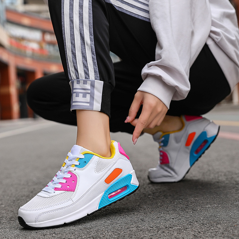 Men Air Cushion Sneakers Women MAX90 Running Shoes Plus Size Breathable Mesh Sport Shoes Soft Shoes