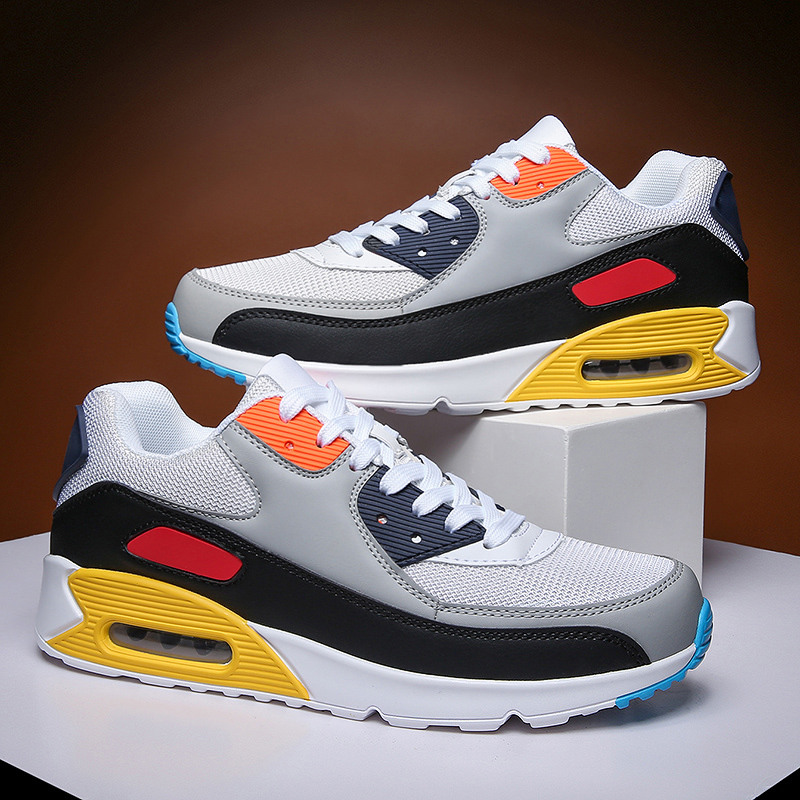 Men Air Cushion Sneakers Women MAX90 Running Shoes Plus Size Breathable Mesh Sport Shoes Soft Shoes