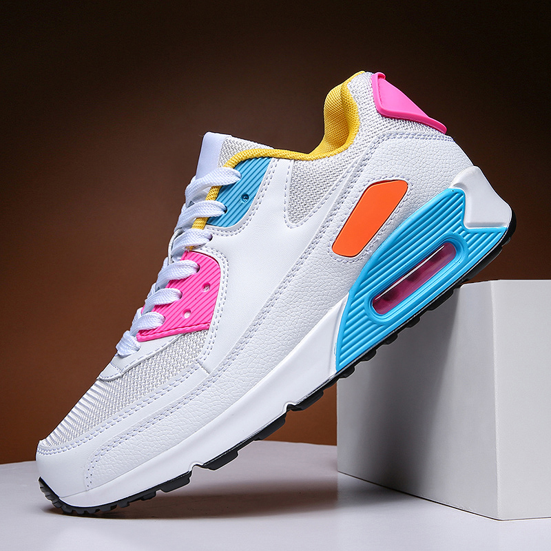 Men Air Cushion Sneakers Women MAX90 Running Shoes Plus Size Breathable Mesh Sport Shoes Soft Shoes