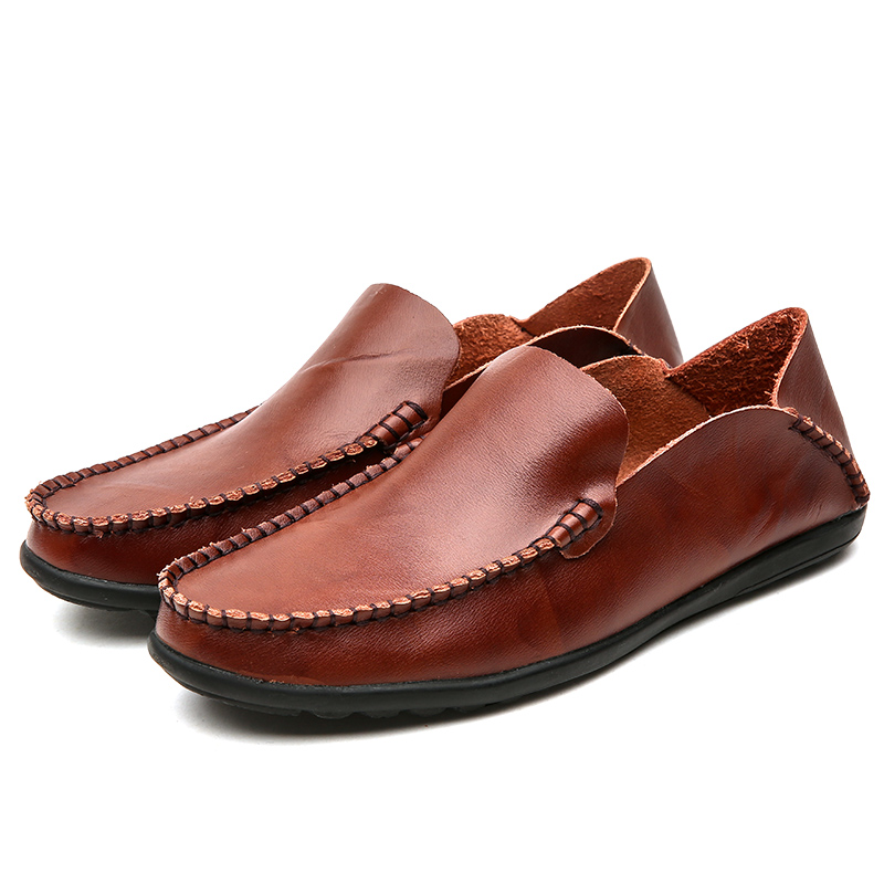 Men Formal Soft Leather Shoes Fashion High Quality Leisure Pea Loafers Plus Size Casual Wedding Shoe